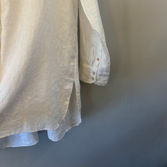 Women's Tommy Bahama White Two Palms LS Linen Tunic Button Down Size Large NWT - Picture 5 of 6